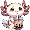 Axolotls Drink Bubble Tea kawaii Boba Axolotl