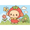 Strawberry Dog Character Design