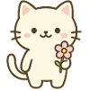 Chat mignon avec fleur
