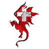 Flag of Switzerland - Swiss - Dragon Silhouette
