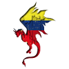 Flag of Colombia - Colombia - Dragon Silhouette