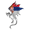 Flag of Serbia - Serbian - Dragon Silhouette