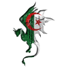 Algeria Flag - Algeria - Dragon Silhouette