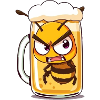 Biene im Bierglas
