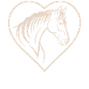 Silhouette de cœur et de cheval