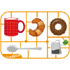 Frühstücks-Bausatz mit Tasse, Croissant & Co