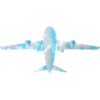 Passenger plane with cloud pattern