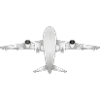 Passagierflugzeug mit Punktemuster in silbergrau