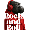 Gorilla in Headphones Rock T-Shirt