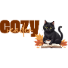 Cozy reader - Autumnal cat reading theme