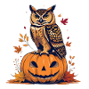 Owls on Pumpkins Halloween Design