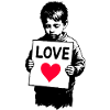 Boy with LOVE sign