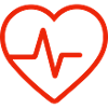 Herzschlag-Symbol – rotes Herz mit Pulslinie
