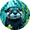 niedlicher Otter - rund