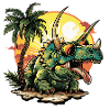 Dinosaure tricératops été