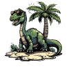 Dinosaur brontosaurus summer