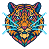 Neon Tiger – Geometric Ferocity