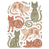 Cat Pattern with Leaf Motifs