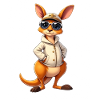 Cool Kangaroo with sunglasses and hoodie