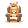 Cuddly bear with teacup
