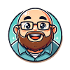 Bearded Geek Avatar Round Sticker