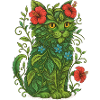 Floral Cat Illustration