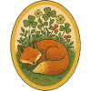 Sleeping Fox Amidst Four Leaf Clovers
