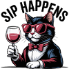 Sip Happens Cat Wine Lover