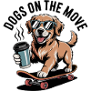 Dogs On The Move Skateboard Dog