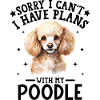 Cream Poodle Portrait Illustration