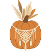 Boho Pumpkin – Makramee Kürbis Herbst Design
