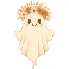 Boho Geist mit Blumenkranz – Süßes Halloween