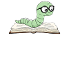 Lesefreund Niedlicher Bücherwurm mit Buch