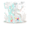 Alien Astronaut with Space Elements