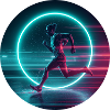 Luminous Neon Running Silhouette