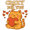 Simpatico gatto con testo "pazzo per te"