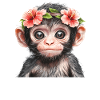 Bébé singe souriant