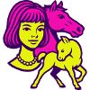 Fille Cheval Pop Art