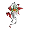 Flag of Peru - Peru - Dragon Silhouette