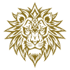 Powerful lion head tribal design