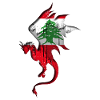 Flagge des Libanon - Libanon - Drachensilhouette