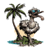 Strauß Insel Palme