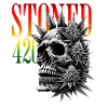 Stoned 420 Skull – Weed & Skull