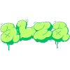 Hellgrünes Design im Graffiti-Stil