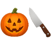 Pumpkin Jack-O-Lantern with Knife