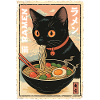Kawaii Cat Ramen Illustration