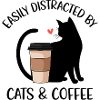 Easily Distracted By Cats And Coffee