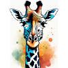 Abstract Geometric Giraffe Art