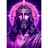 Neon Jesus with halo