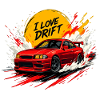 Red Drift Car Splash Artwork